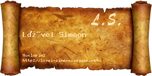 Lövei Simeon névjegykártya
